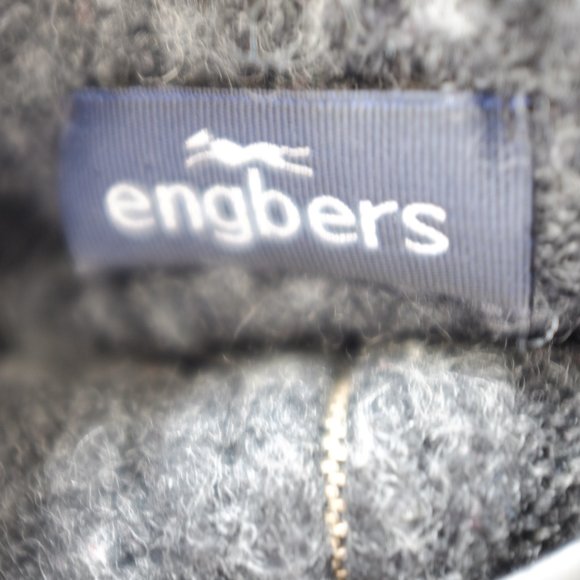 engbers grey zip turtleneck textured wool blend sweater size  L - Picture 11 of 13